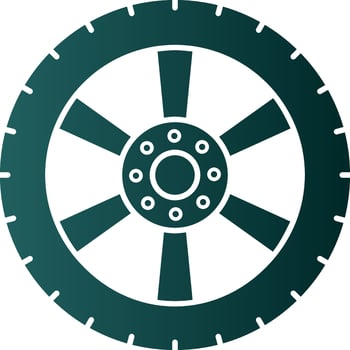 Alloy wheel Vector Icon Design