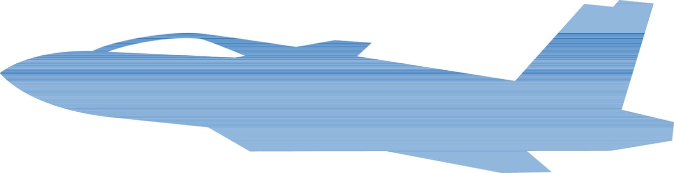 Illustration of airplane icon in blue color. vector