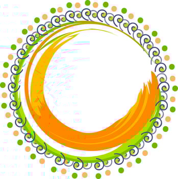 Circular frame with abstract design. vector