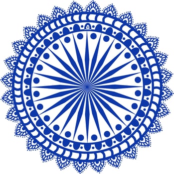 Indian symbol, Ashoka Wheel in blue color. vector