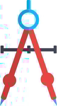 Illustration of a drawing compass. vector