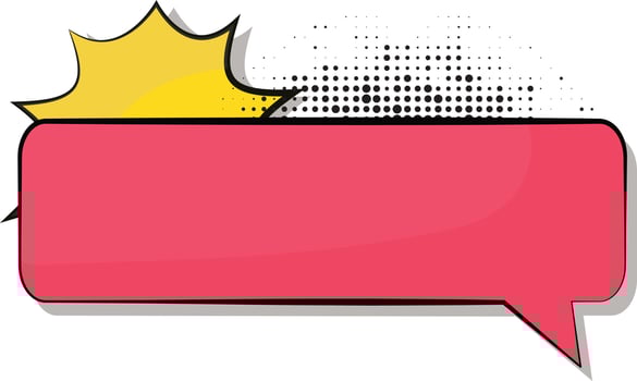 Comic empty speech bubble sticker. vector