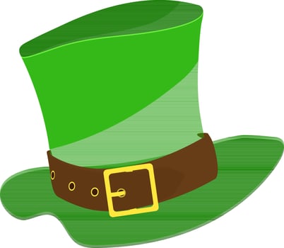 Illustration of green leprechaun hat. vector