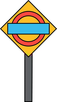 Stylish blank road sign. vector