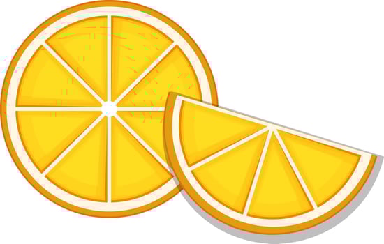 Flat illustration of orange fruit slices. vector