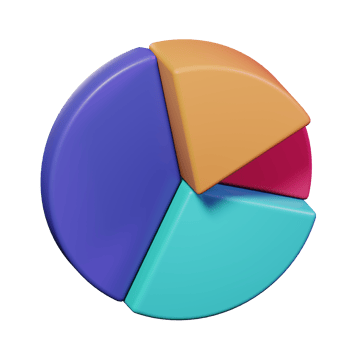 colorful chart pie diagram business presentation infographic 3d icon illustration design png