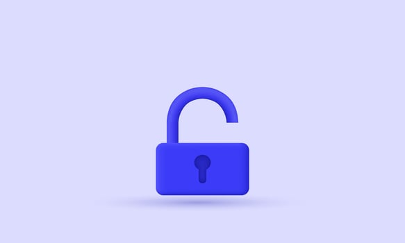 illustration creative blue modern padlock cute 3d vector icon symbols isolated on background