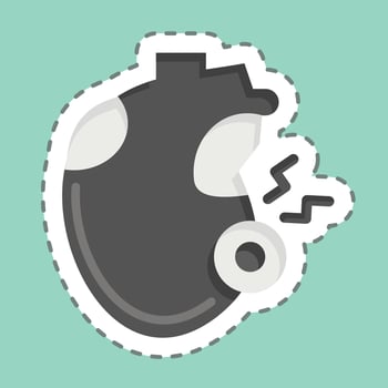 Sticker line cut Heartache. related to Body Ache symbol. simple design editable. simple illustration vector