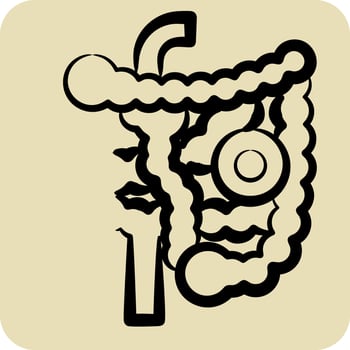 Icon Bowels. related to Body Ache symbol. hand drawn style. simple design editable. simple illustration vector