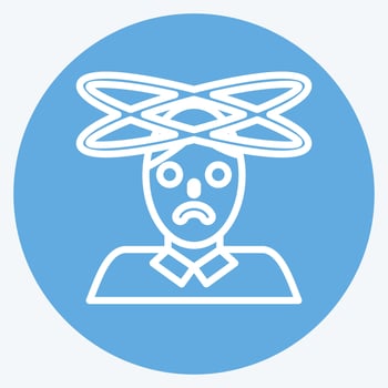 Icon Dizziness. related to Body Ache symbol. blue eyes style. simple design editable. simple illustration vector