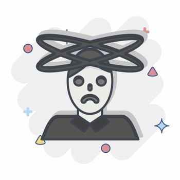 Icon Dizziness. related to Body Ache symbol. comic style. simple design editable. simple illustration vector