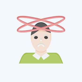 Icon Dizziness. related to Body Ache symbol. flat style. simple design editable. simple illustration vector