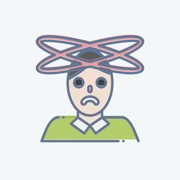 Icon Dizziness. related to Body Ache symbol. doodle style. simple design editable. simple illustration vector
