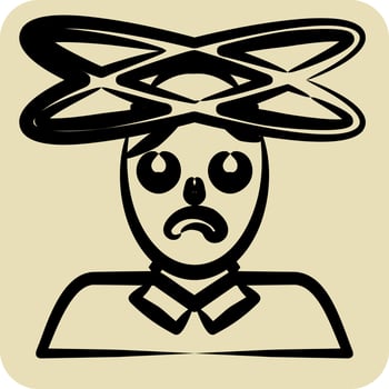 Icon Dizziness. related to Body Ache symbol. hand drawn style. simple design editable. simple illustration vector