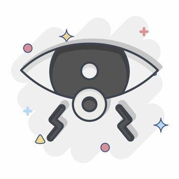 Icon Eye. related to Body Ache symbol. comic style. simple design editable. simple illustration vector