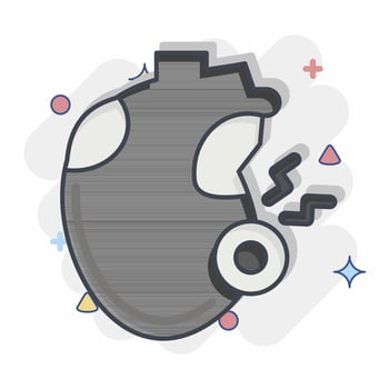 Icon Heartache. related to Body Ache symbol. comic style. simple design editable. simple illustration vector