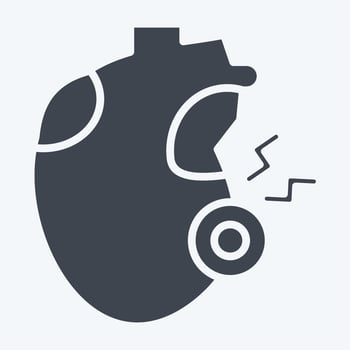 Icon Heartache. related to Body Ache symbol. glyph style. simple design editable. simple illustration vector