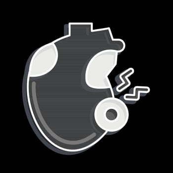 Icon Heartache. related to Body Ache symbol. glossy style. simple design editable. simple illustration vector