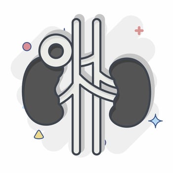 Icon Kidney. related to Body Ache symbol. comic style. simple design editable. simple illustration vector