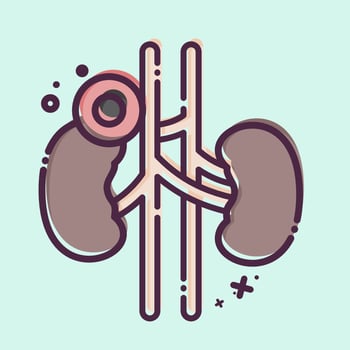 Icon Kidney. related to Body Ache symbol. MBE style. simple design editable. simple illustration vector