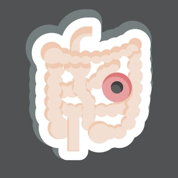 Sticker Bowels. related to Body Ache symbol. simple design editable. simple illustration vector