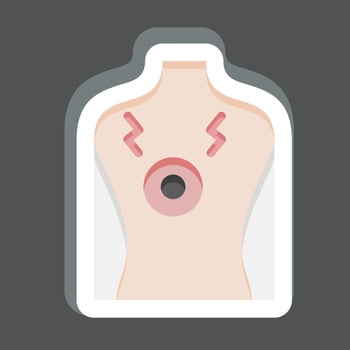 Sticker Chest Pain 2. related to Body Ache symbol. simple design editable. simple illustration vector