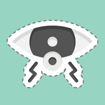 Sticker line cut Eye. related to Body Ache symbol. simple design editable. simple illustration vector
