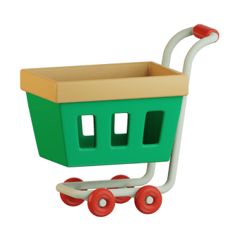 trolley supermarket grocery purchase basket 3d icon illustration design png