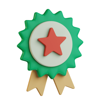 star medal with ribbon for trusted verified seller ecommerce 3d icon illustration design assets png