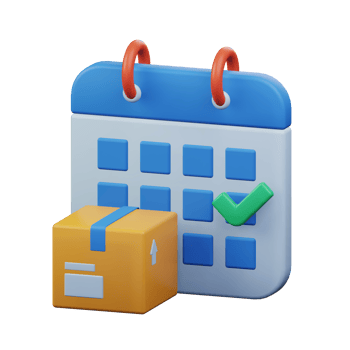 package shipment schedule calendar delivery time management 3d rendered icon illustration design png