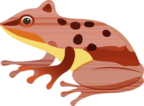 Orange Frog Icon In Flat Style. vector