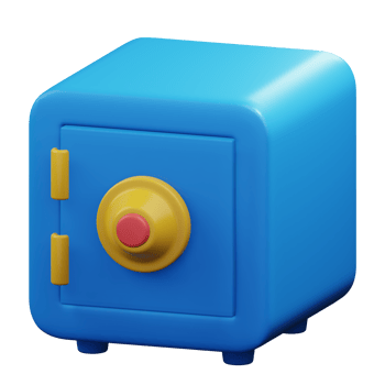 save box for secure money deposit bank 3d render icon illustration design png