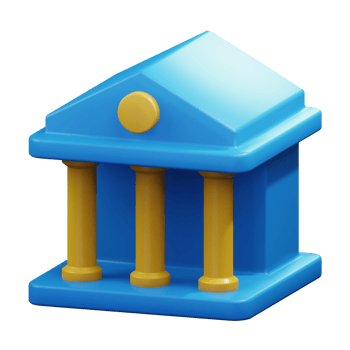 bank building financial business 3d render icon illustration design png