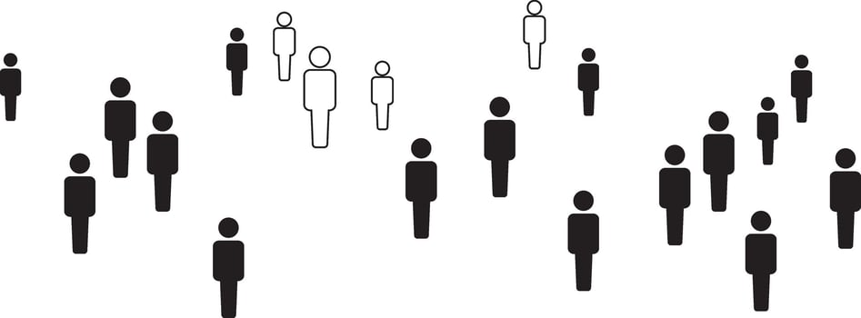 Vector minimalist flat icon people community isolated on white background