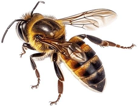 Bee side view with . png