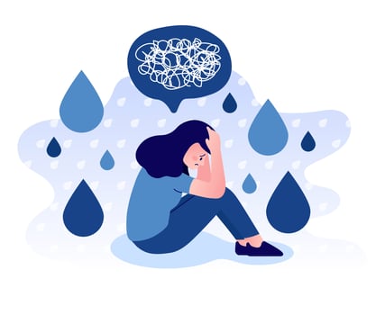 Depression and anxiety illustration vector