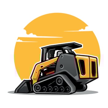yellow skid loader illustration vector