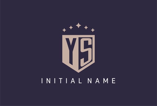 YS initial shield logo icon geometric style design vector