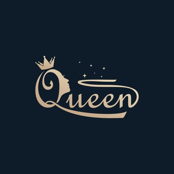 Woman logo design with creative crown concept idea vector
