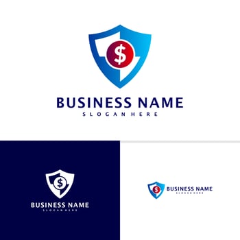 Shield Money logo Design Concept Vector. Shield Coin logo Template vector