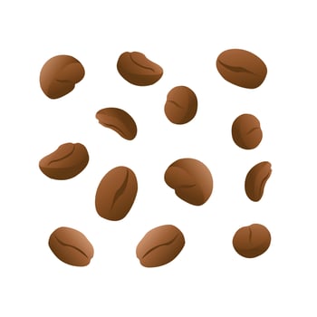 Coffee beans. Robusta, arabica. For posters, logos, labels, banners, stickers, product packaging design, etc. Vector isolated on white background
