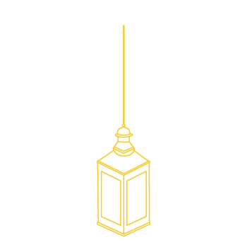 ramadan lantern line art gold vector