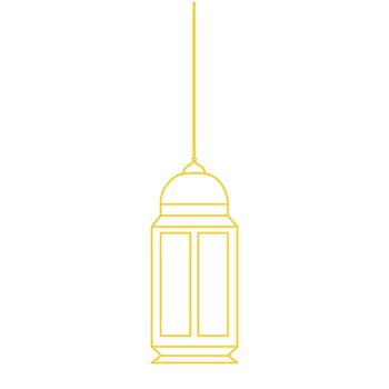 ramadan lantern line art gold vector