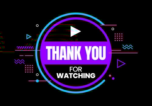 Thank You for Watching Banner text With neo memphis style and Video Icon.Abstract Shapes Compositions. Template for Typography, Outro, Video, Postcard, Poster, Print, Sticker, Web. Vector