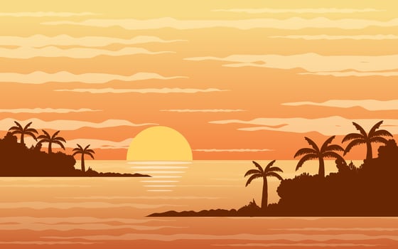Vector landscape minimalist modern simple aesthetic, natural feel