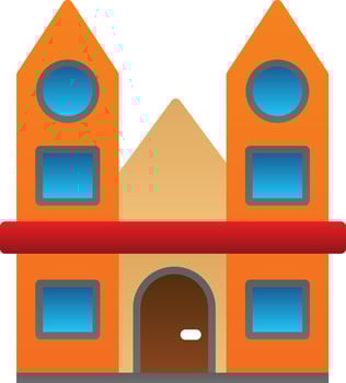 Heuvelse kerk tilburg Vector Icon Design