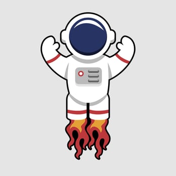 cute astronaut illustration designs with many styles in outer space vector