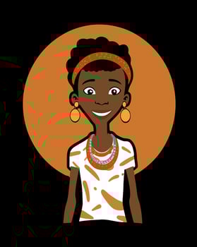 smiling african woman vector