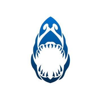 illustration vector graphic of tribal art shark jaws