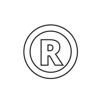 R Symbol trademark on Transparent Background png